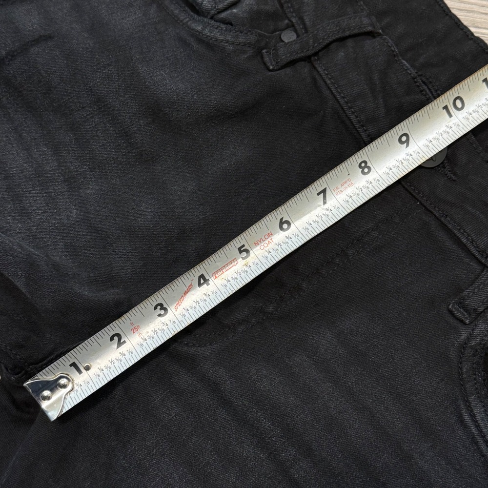 YoungLA Mens Distressed Skinny Jeans Black Faded Ankle Zip Denim 34 x 32 - Picture 7 of 11